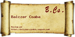 Balczer Csaba névjegykártya