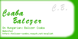 csaba balczer business card